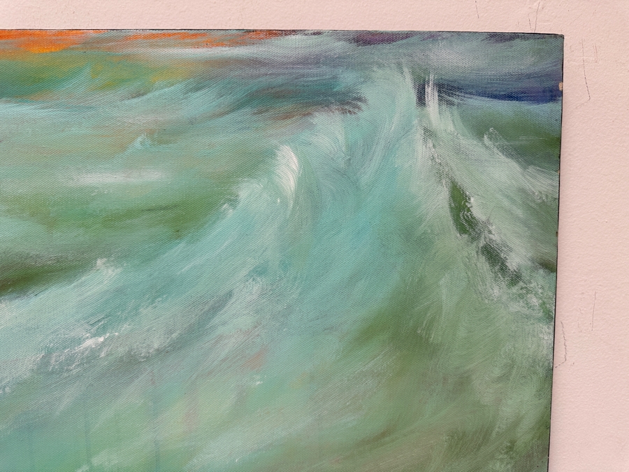 Gerrit Greve (1948-2024, Cardiff by the Sea, CA) Original Acrylic Painting On Canvas Titled 'Oceans 2' 2013 Signed Verso 30' X 24' Estimate $720 - $900 [Photo 3]