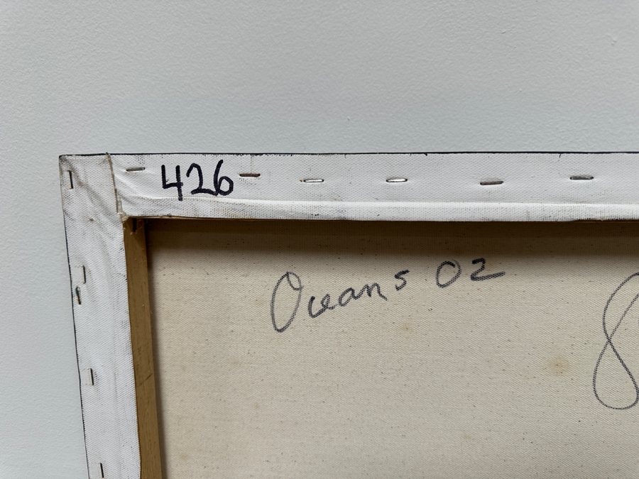 Gerrit Greve (1948-2024, Cardiff by the Sea, CA) Original Acrylic Painting On Canvas Titled 'Oceans 2' 2013 Signed Verso 30' X 24' Estimate $720 - $900 [Photo 7]