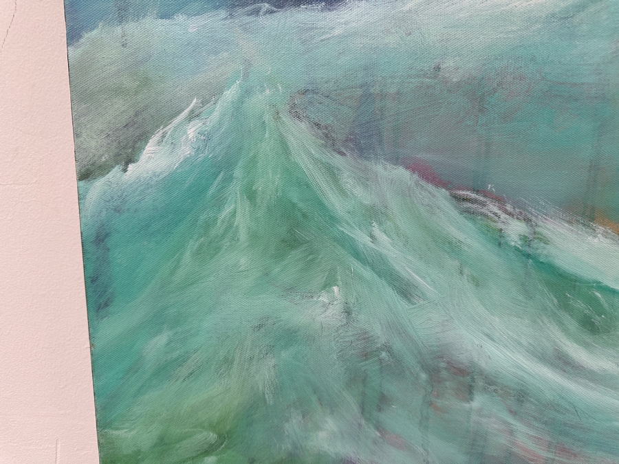 Gerrit Greve (1948-2024, Cardiff by the Sea, CA) Original Acrylic Painting On Canvas Titled 'Oceans 2' 2013 Signed Verso 30' X 24' Estimate $720 - $900 [Photo 4]