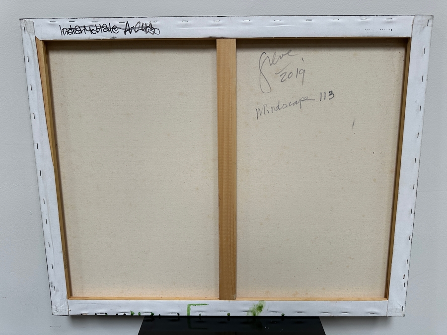 Gerrit Greve (1948-2024, Cardiff by the Sea, CA) Original Acrylic Painting On Canvas Titled 'Mindscape 113' 2019 Signed Verso 30' X 24' Estimate $720 - $900 [Photo 6]
