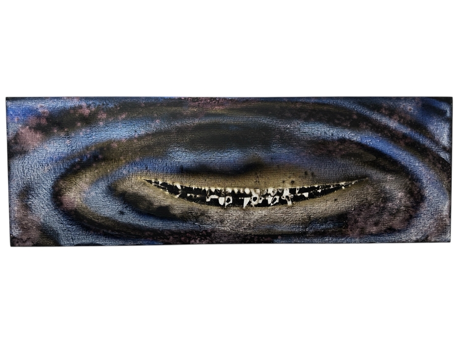 Gerrit Greve (1948-2024, Cardiff by the Sea, CA) Original Acrylic Painting On Canvas Titled 'Voyage 313' 2018 Signed Verso 36' X 12' Estimate $432 - $540