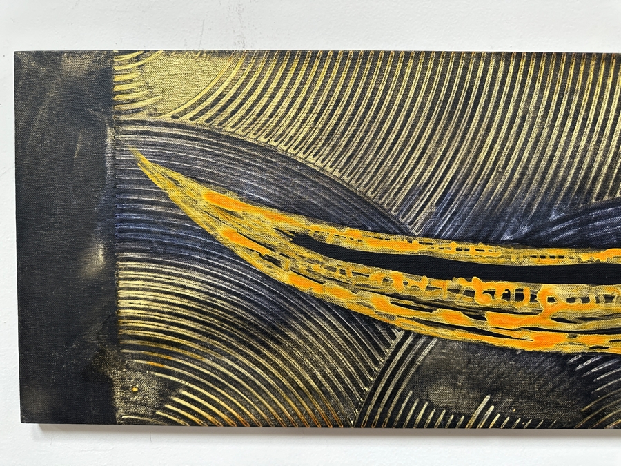Gerrit Greve (1948-2024, Cardiff by the Sea, CA) Original Acrylic Painting On Canvas Titled 'Voyage 316' 2018 Signed Verso 36' X 12' Estimate $432 - $540 [Photo 5]