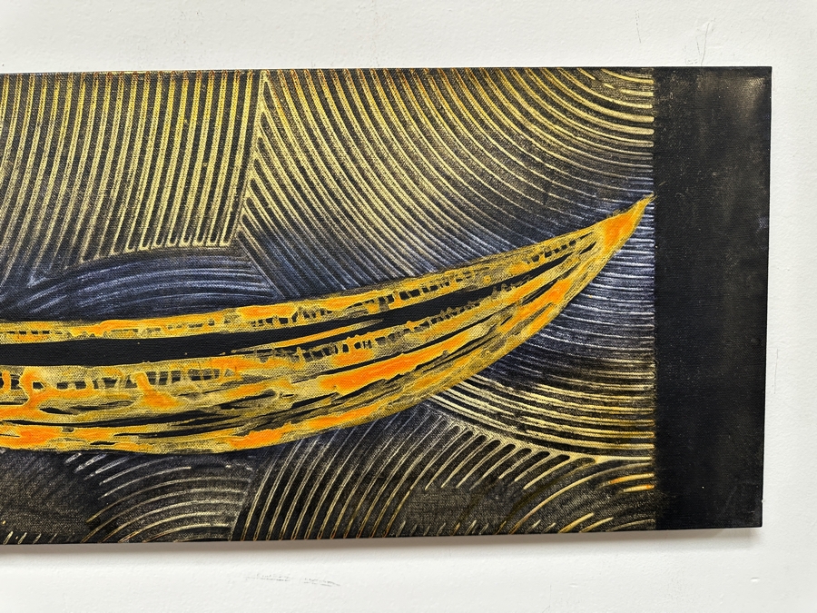 Gerrit Greve (1948-2024, Cardiff by the Sea, CA) Original Acrylic Painting On Canvas Titled 'Voyage 316' 2018 Signed Verso 36' X 12' Estimate $432 - $540 [Photo 3]