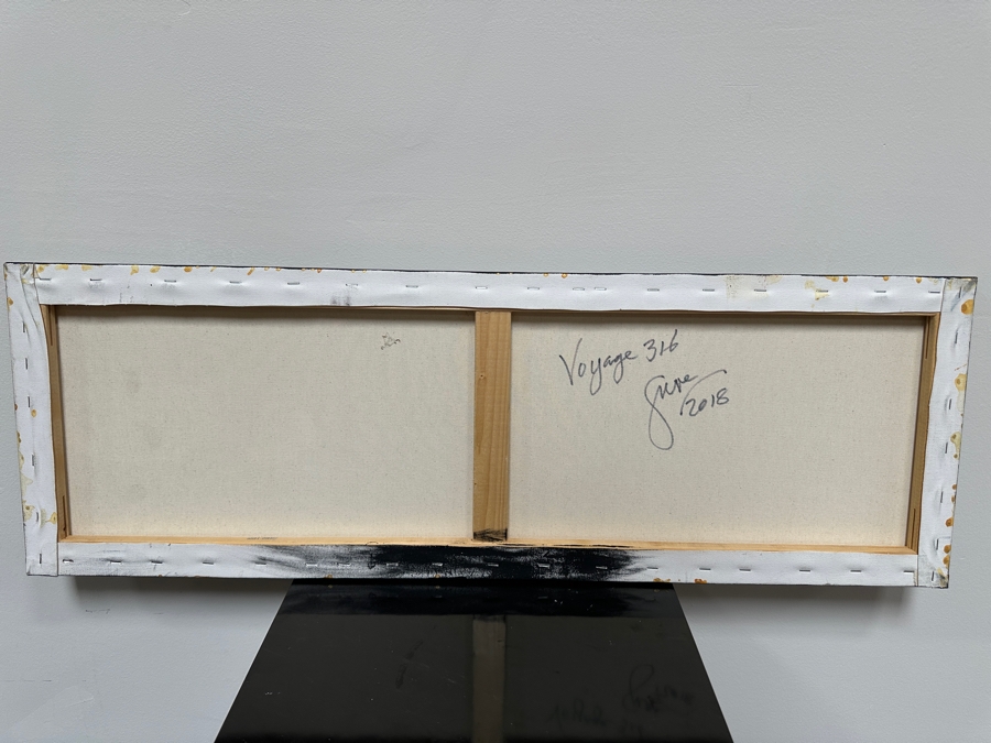 Gerrit Greve (1948-2024, Cardiff by the Sea, CA) Original Acrylic Painting On Canvas Titled 'Voyage 316' 2018 Signed Verso 36' X 12' Estimate $432 - $540 [Photo 6]