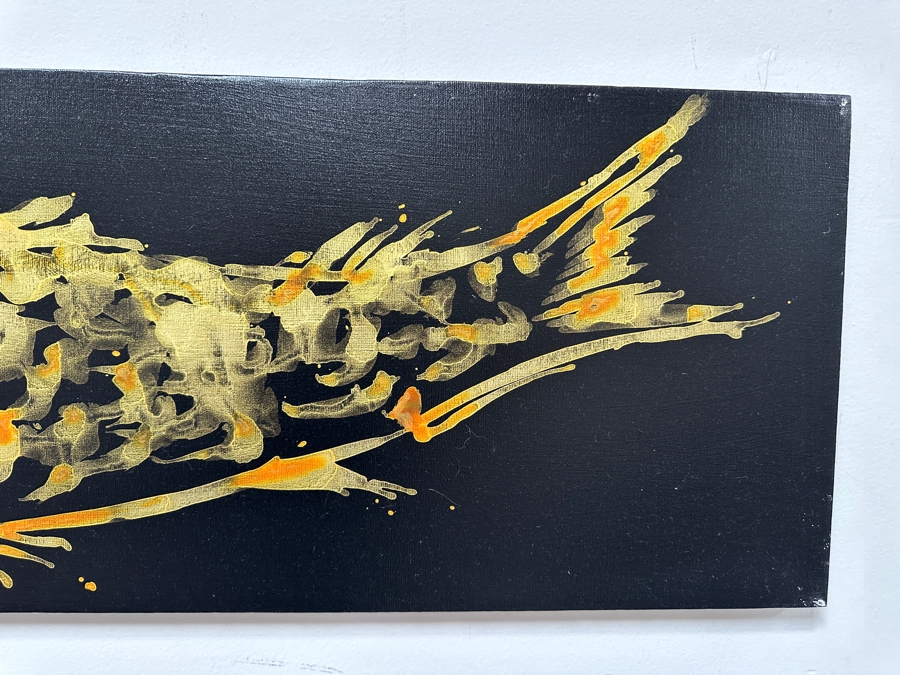 Gerrit Greve (1948-2024, Cardiff by the Sea, CA) Original Acrylic Painting On Canvas Titled 'Fish' Signed Verso 36' X 12' Estimate $432 - $540 [Photo 5]