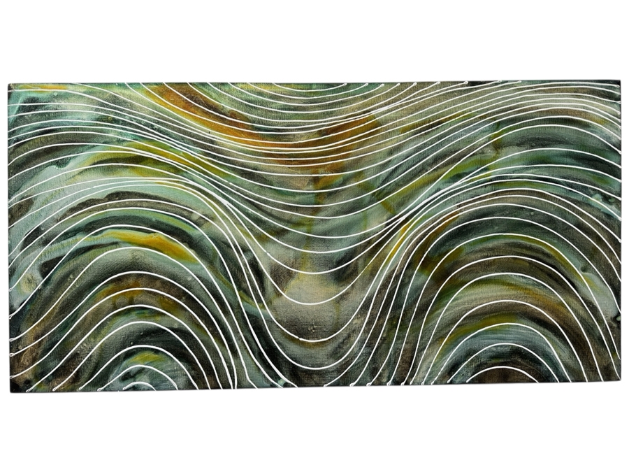 Gerrit Greve (1948-2024, Cardiff by the Sea, CA) Original Acrylic Painting On Canvas Titled 'Journey 348' 2011 Signed Verso 36' X 18' Estimate $648 - $810