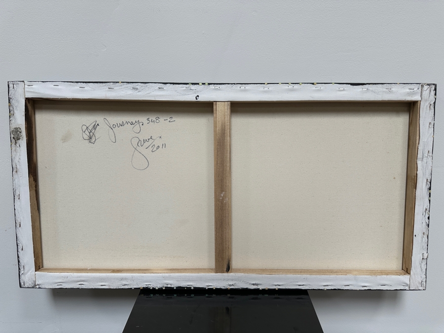 Gerrit Greve (1948-2024, Cardiff by the Sea, CA) Original Acrylic Painting On Canvas Titled 'Journey 348' 2011 Signed Verso 36' X 18' Estimate $648 - $810 [Photo 5]