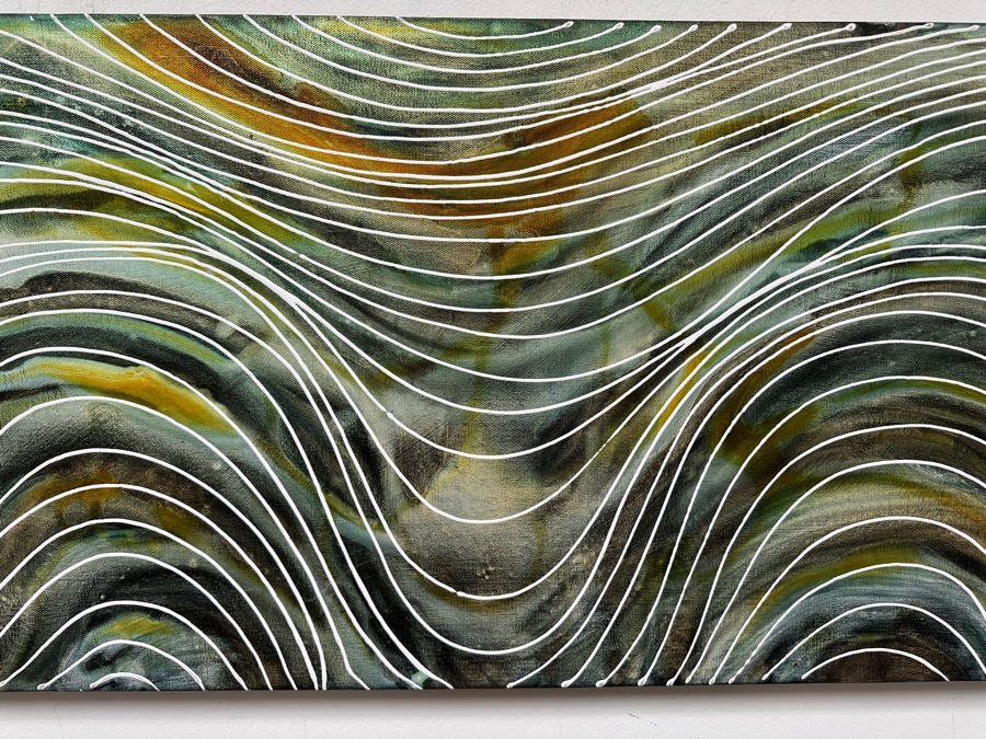 Gerrit Greve (1948-2024, Cardiff by the Sea, CA) Original Acrylic Painting On Canvas Titled 'Journey 348' 2011 Signed Verso 36' X 18' Estimate $648 - $810 [Photo 3]