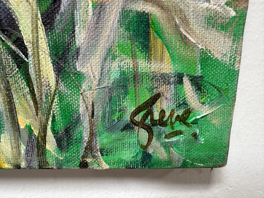 Gerrit Greve (1948-2024, Cardiff by the Sea, CA) Original Acrylic Painting On Canvas Titled '(Meadowlawn) Road To The Forest #1' 1992 Signed Lower Right And Verso 36' X 18' Estimate $648 - $810 [Photo 5]