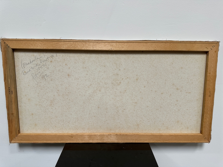 Gerrit Greve (1948-2024, Cardiff by the Sea, CA) Original Acrylic Painting On Canvas Titled '(Meadowlawn) Road To The Forest #1' 1992 Signed Lower Right And Verso 36' X 18' Estimate $648 - $810 [Photo 6]
