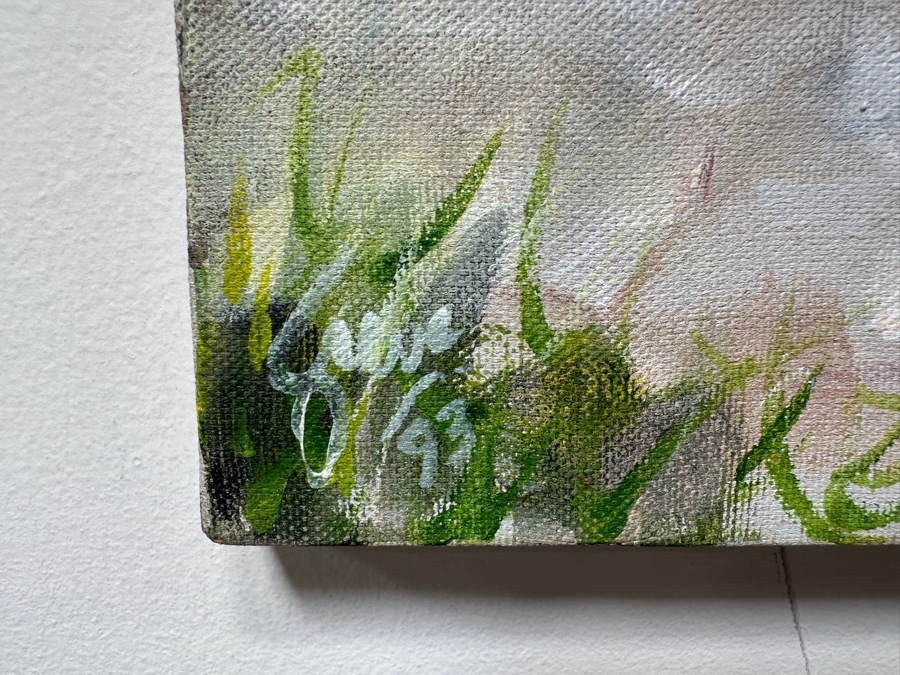 Gerrit Greve (1948-2024, Cardiff by the Sea, CA) Original Acrylic Painting On Canvas Titled '(Meadowlawn) The Boat #2' 1993 Signed Lower Left And Verso 36' X 18' Estimate $648 - $810 [Photo 7]