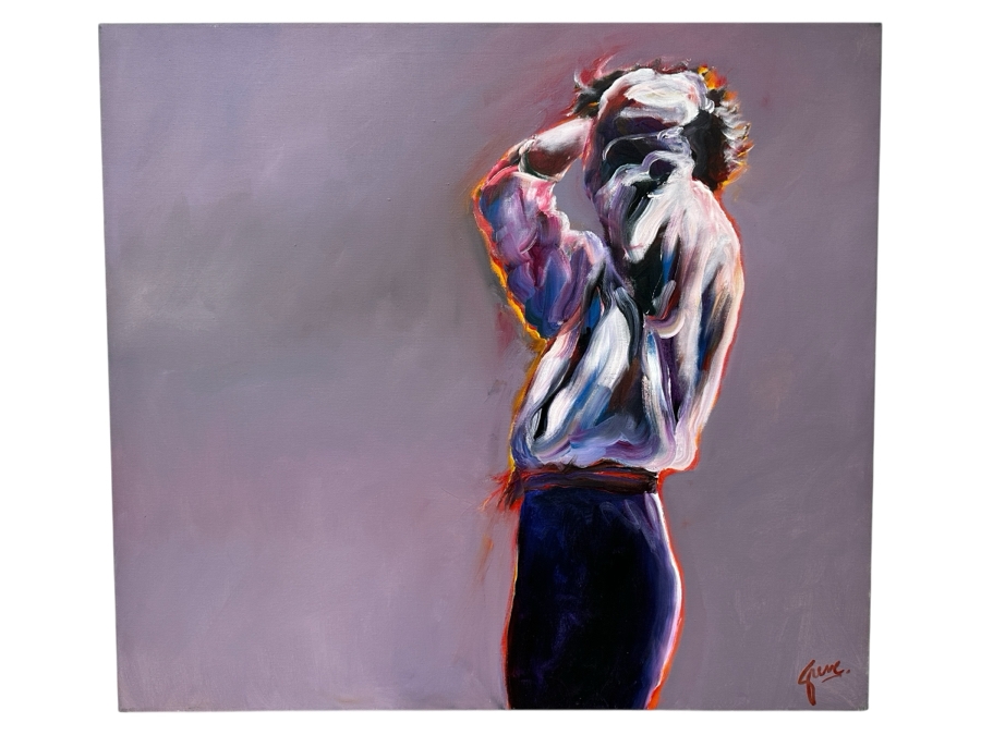 Gerrit Greve (1948-2024, Cardiff by the Sea, CA) Original Acrylic Painting On Canvas Titled 'Kira' Signed Lower Right 40' X 36' Estimate $1,440 - $1,800