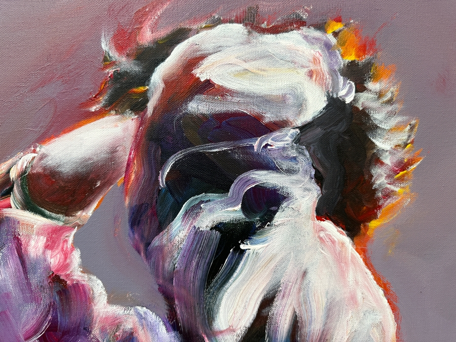 Gerrit Greve (1948-2024, Cardiff by the Sea, CA) Original Acrylic Painting On Canvas Titled 'Kira' Signed Lower Right 40' X 36' Estimate $1,440 - $1,800 [Photo 4]