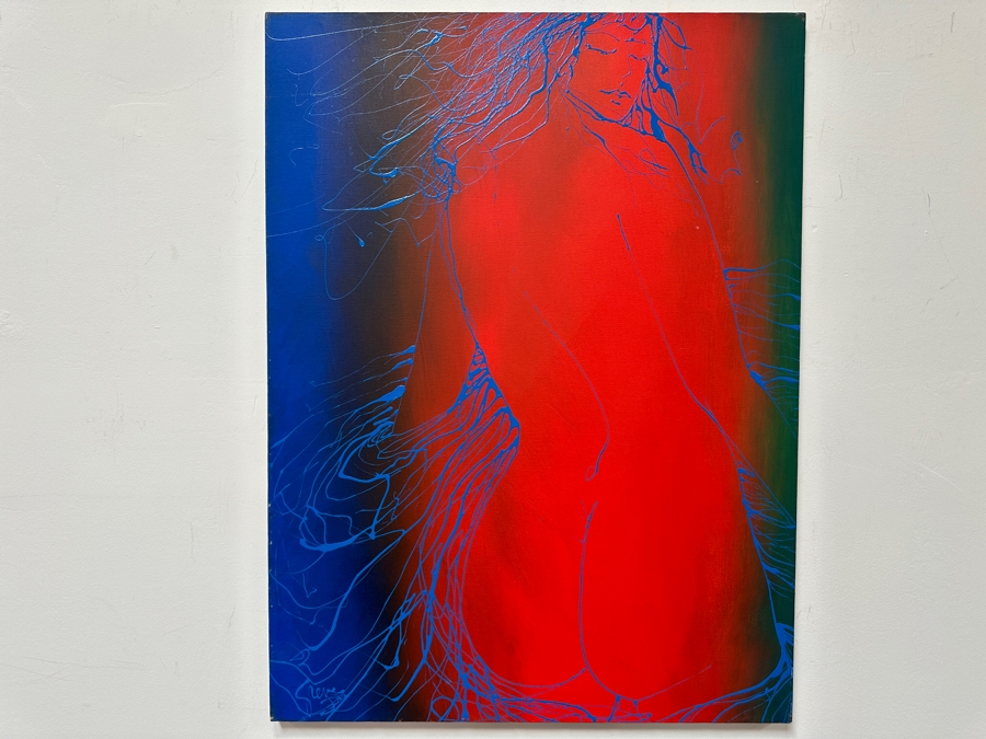 Gerrit Greve (1948-2024, Cardiff by the Sea, CA) Original Acrylic Drip Painting On Canvas Titled 'Grace'  Signed Lower Left 30' X 40' Estimate $1,200 - $1,500 [Photo 2]