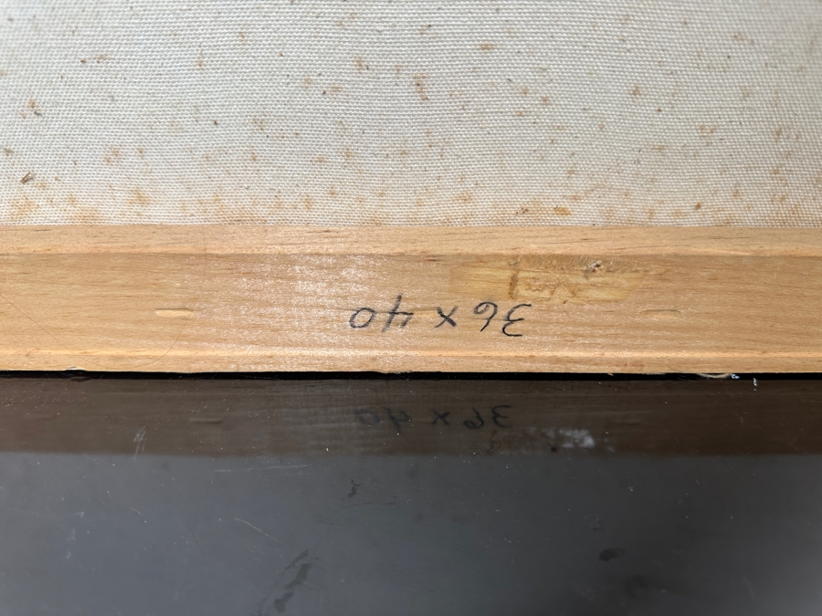 Gerrit Greve (1948-2024, Cardiff by the Sea, CA) Original Acrylic Painting On Canvas Titled 'Standing Conversation' Signed Lower Left 36' X 40' Estimate $1,440 - $1,800 [Photo 8]