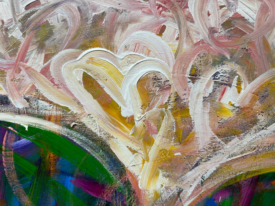 Gerrit Greve (1948-2024, Cardiff by the Sea, CA) Original Acrylic Painting On Canvas Titled 'French Heart'  Signed Lower Right And Verso 36' X 30' Estimate $1,080 - $1,350 [Photo 5]