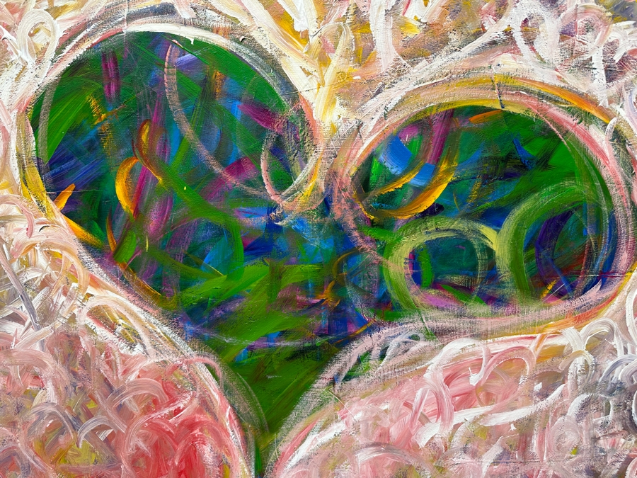 Gerrit Greve (1948-2024, Cardiff by the Sea, CA) Original Acrylic Painting On Canvas Titled 'French Heart'  Signed Lower Right And Verso 36' X 30' Estimate $1,080 - $1,350 [Photo 4]