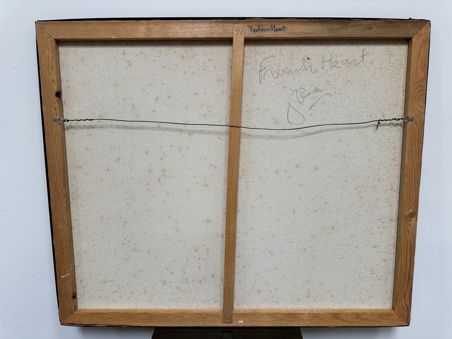 Gerrit Greve (1948-2024, Cardiff by the Sea, CA) Original Acrylic Painting On Canvas Titled 'French Heart'  Signed Lower Right And Verso 36' X 30' Estimate $1,080 - $1,350 [Photo 7]