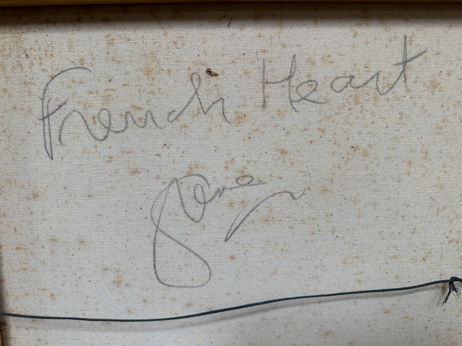 Gerrit Greve (1948-2024, Cardiff by the Sea, CA) Original Acrylic Painting On Canvas Titled 'French Heart'  Signed Lower Right And Verso 36' X 30' Estimate $1,080 - $1,350 [Photo 8]