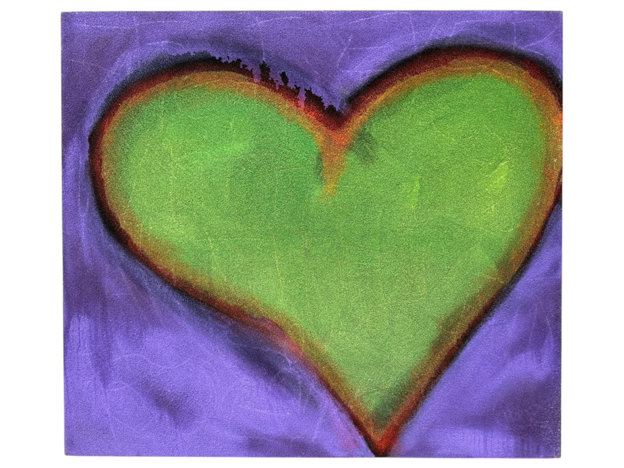 Gerrit Greve (1948-2024, Cardiff by the Sea, CA) Original Acrylic Painting On Canvas Titled 'Heart Of Secrets' 1992 Signed Verso 36' X 32' Estimate $1,152 - $1,440 [Photo 1]