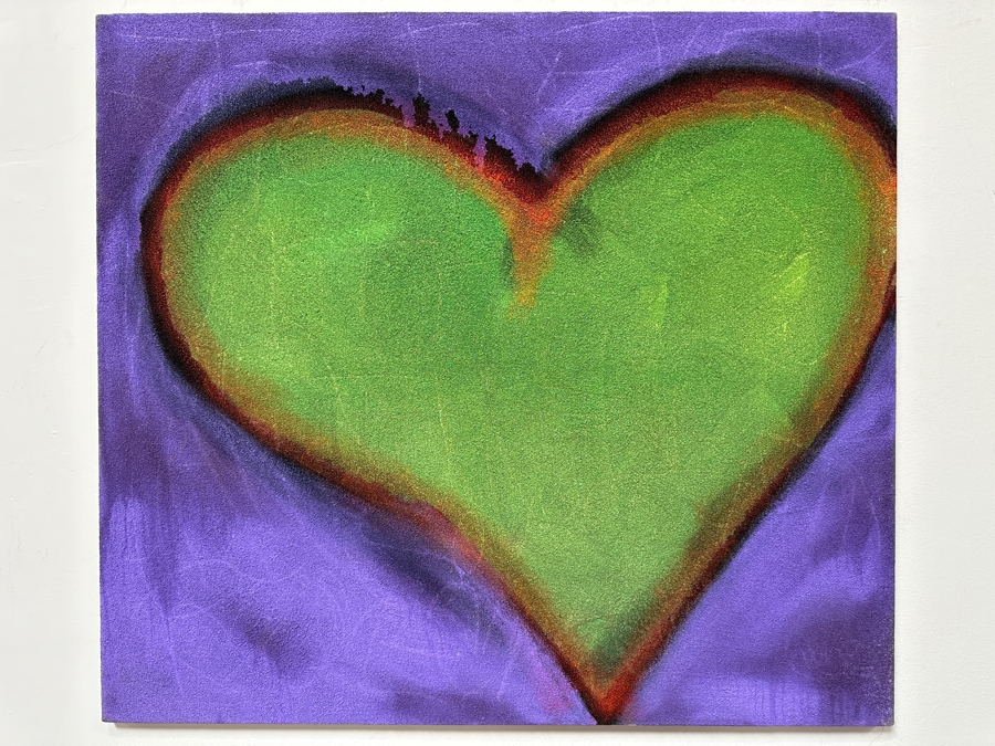 Gerrit Greve (1948-2024, Cardiff by the Sea, CA) Original Acrylic Painting On Canvas Titled 'Heart Of Secrets' 1992 Signed Verso 36' X 32' Estimate $1,152 - $1,440 [Photo 2]