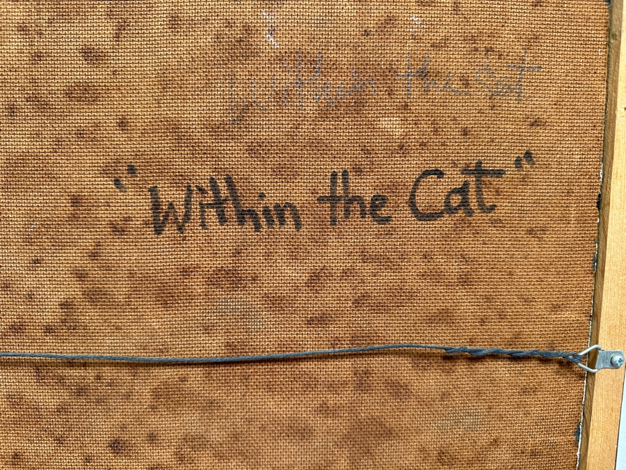 Gerrit Greve (1948-2024, Cardiff by the Sea, CA) Original Acrylic Painting On Canvas Titled 'Within The Cat' Signed Middle Left 24' X 36' Estimate $864 - $1,080 [Photo 9]