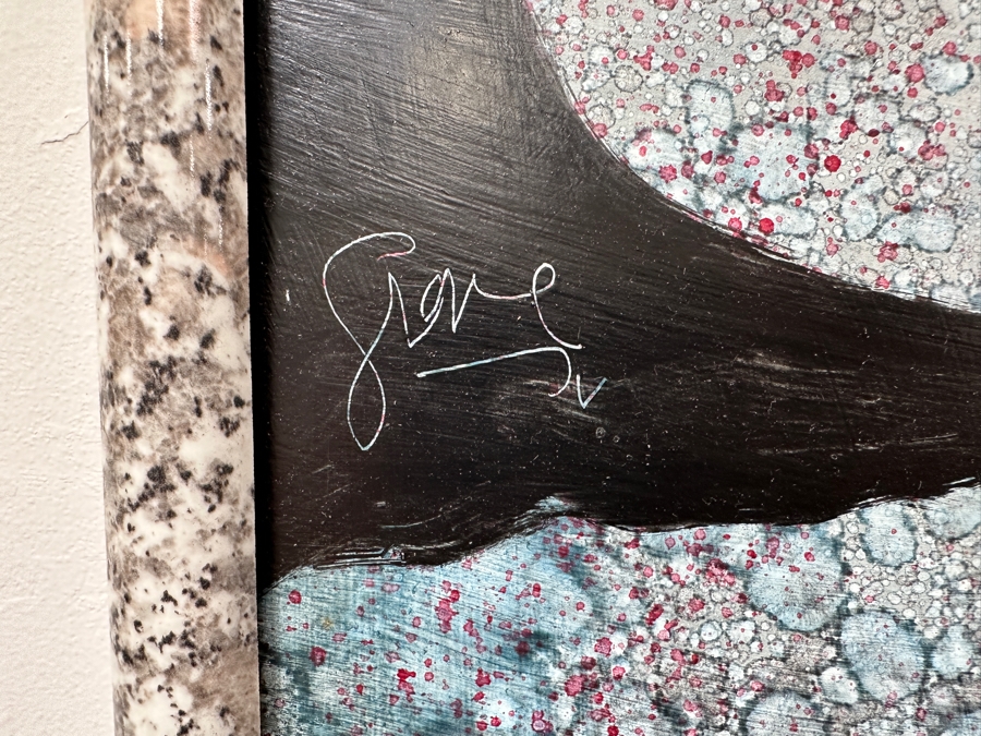 Gerrit Greve (1948-2024, Cardiff by the Sea, CA) Original Acrylic Painting On Canvas Titled 'Within The Cat' Signed Middle Left 24' X 36' Estimate $864 - $1,080 [Photo 7]