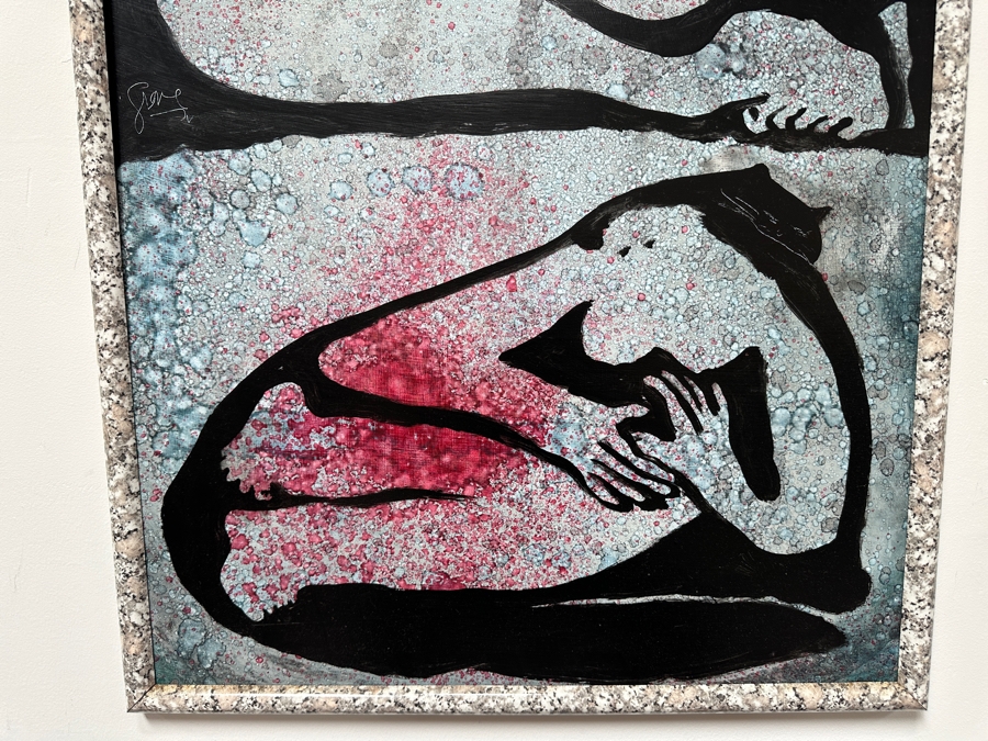 Gerrit Greve (1948-2024, Cardiff by the Sea, CA) Original Acrylic Painting On Canvas Titled 'Within The Cat' Signed Middle Left 24' X 36' Estimate $864 - $1,080 [Photo 4]