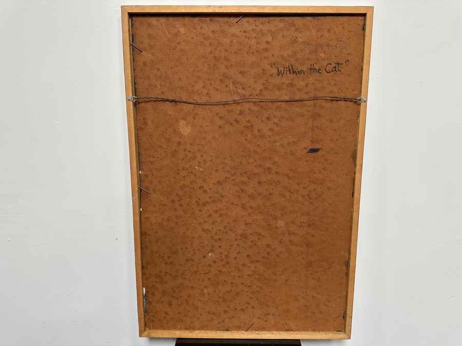 Gerrit Greve (1948-2024, Cardiff by the Sea, CA) Original Acrylic Painting On Canvas Titled 'Within The Cat' Signed Middle Left 24' X 36' Estimate $864 - $1,080 [Photo 8]