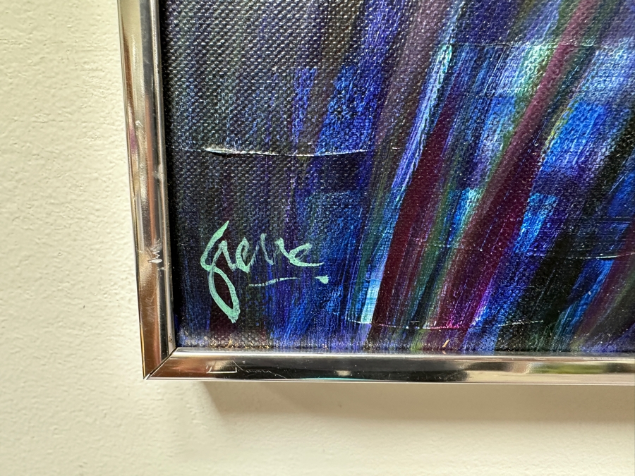 Gerrit Greve (1948-2024, Cardiff by the Sea, CA) Original Acrylic Painting On Canvas Titled 'Misty Reeds' 1988 Signed Lower Left And Verso 30' X 24' Estimate $720 - $900 [Photo 4]