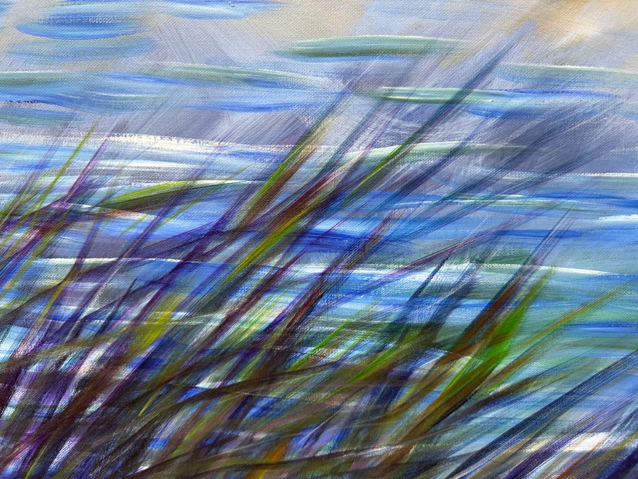 Gerrit Greve (1948-2024, Cardiff by the Sea, CA) Original Acrylic Painting On Canvas Titled 'Misty Reeds' 1988 Signed Lower Left And Verso 30' X 24' Estimate $720 - $900 [Photo 3]