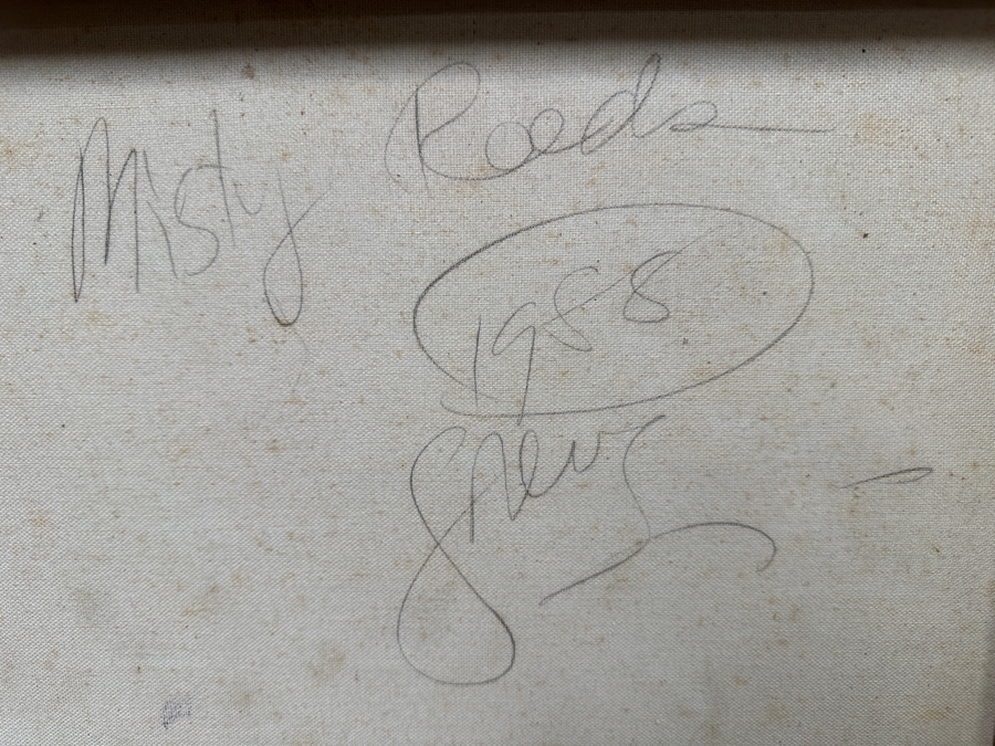 Gerrit Greve (1948-2024, Cardiff by the Sea, CA) Original Acrylic Painting On Canvas Titled 'Misty Reeds' 1988 Signed Lower Left And Verso 30' X 24' Estimate $720 - $900 [Photo 6]