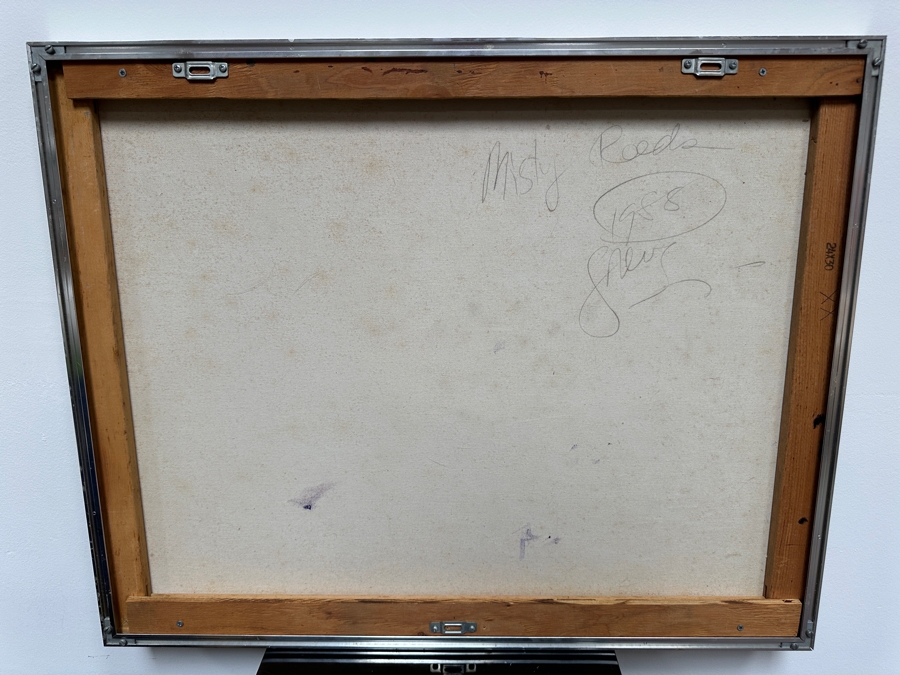 Gerrit Greve (1948-2024, Cardiff by the Sea, CA) Original Acrylic Painting On Canvas Titled 'Misty Reeds' 1988 Signed Lower Left And Verso 30' X 24' Estimate $720 - $900 [Photo 5]