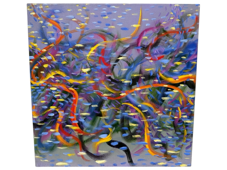 Gerrit Greve (1948-2024, Cardiff by the Sea, CA) Original Acrylic Painting On Canvas Titled 'Magic Underwater 1' 2014 Signed Verso 24' X 24' Estimate $576 - $720 [Photo 1]