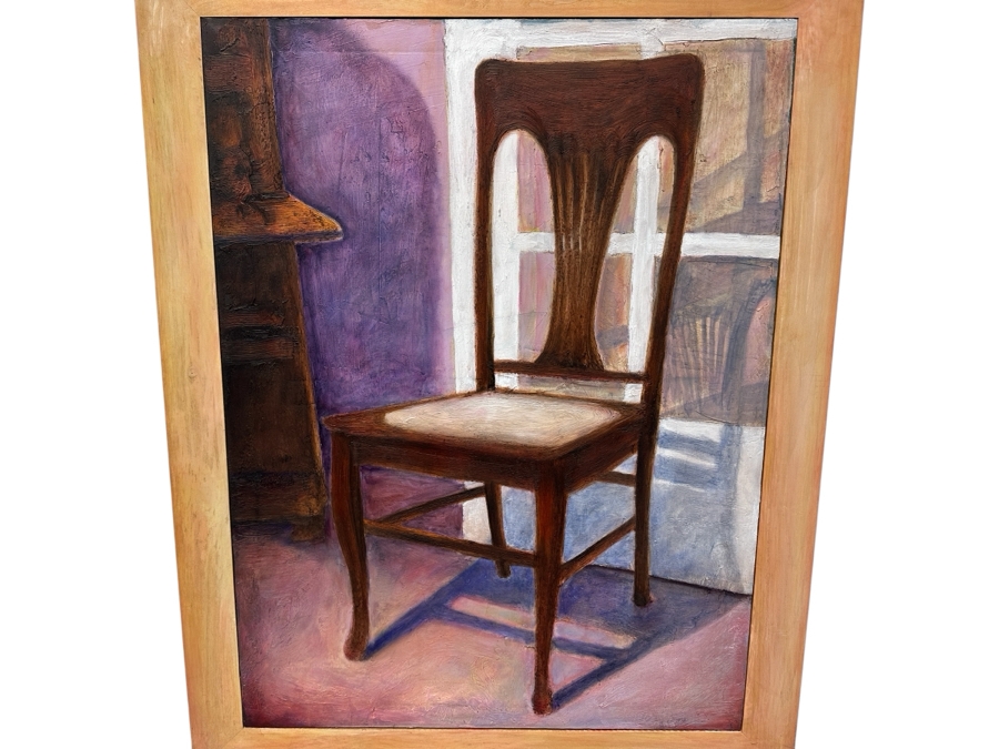 Gerrit Greve (1948-2024, Cardiff by the Sea, CA) Original Acrylic Painting On Canvas Titled 'Many Calls #3' 1993 Signed Verso 30' X 40' Framed 36.5' X 46.5' Estimate $1,200 - $1,500 [Photo 1]