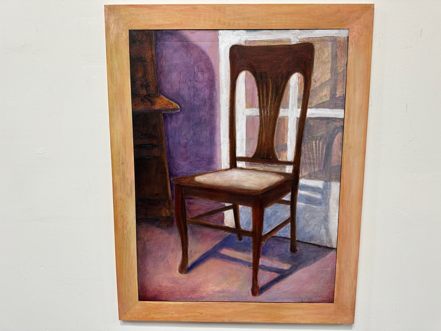 Gerrit Greve (1948-2024, Cardiff by the Sea, CA) Original Acrylic Painting On Canvas Titled 'Many Calls #3' 1993 Signed Verso 30' X 40' Framed 36.5' X 46.5' Estimate $1,200 - $1,500 [Photo 3]