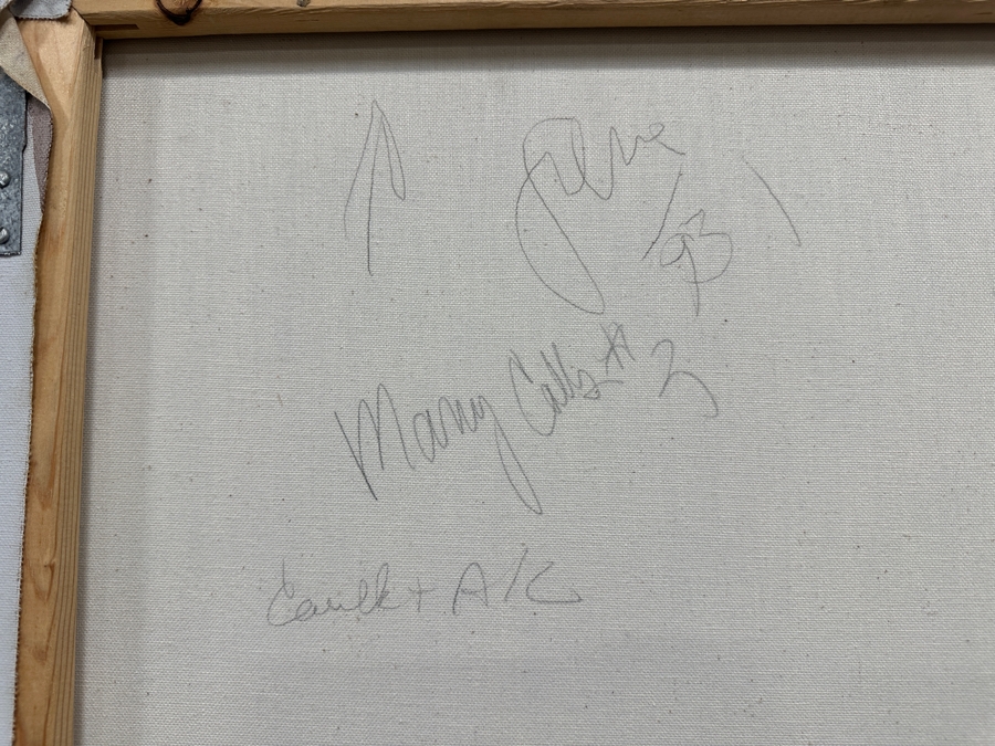 Gerrit Greve (1948-2024, Cardiff by the Sea, CA) Original Acrylic Painting On Canvas Titled 'Many Calls #3' 1993 Signed Verso 30' X 40' Framed 36.5' X 46.5' Estimate $1,200 - $1,500 [Photo 7]