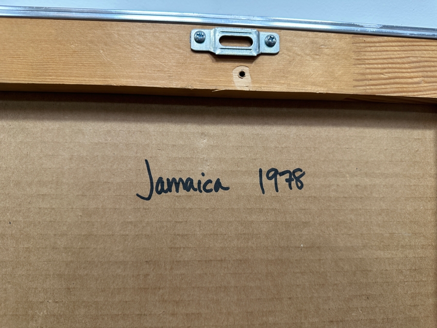 Gerrit Greve (1948-2024, Cardiff by the Sea, CA) Original Mixed Media Painting On Paper Titled 'Jamaica' 1978 Signed Lower Right 26' X 33' Framed 34.5' X 41.5' (Missing Glass) Estimate $858 - $1,073 [Photo 14]