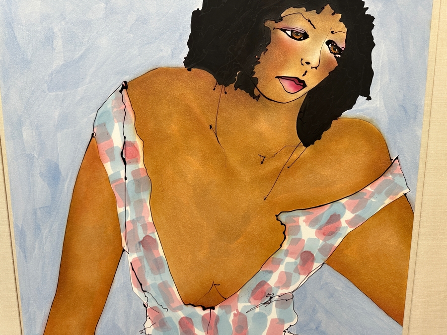 Gerrit Greve (1948-2024, Cardiff by the Sea, CA) Original Mixed Media Painting On Paper Titled 'Jamaica' 1978 Signed Lower Right 26' X 33' Framed 34.5' X 41.5' (Missing Glass) Estimate $858 - $1,073 [Photo 6]