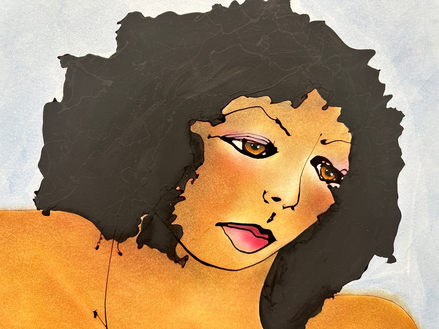 Gerrit Greve (1948-2024, Cardiff by the Sea, CA) Original Mixed Media Painting On Paper Titled 'Jamaica' 1978 Signed Lower Right 26' X 33' Framed 34.5' X 41.5' (Missing Glass) Estimate $858 - $1,073 [Photo 5]