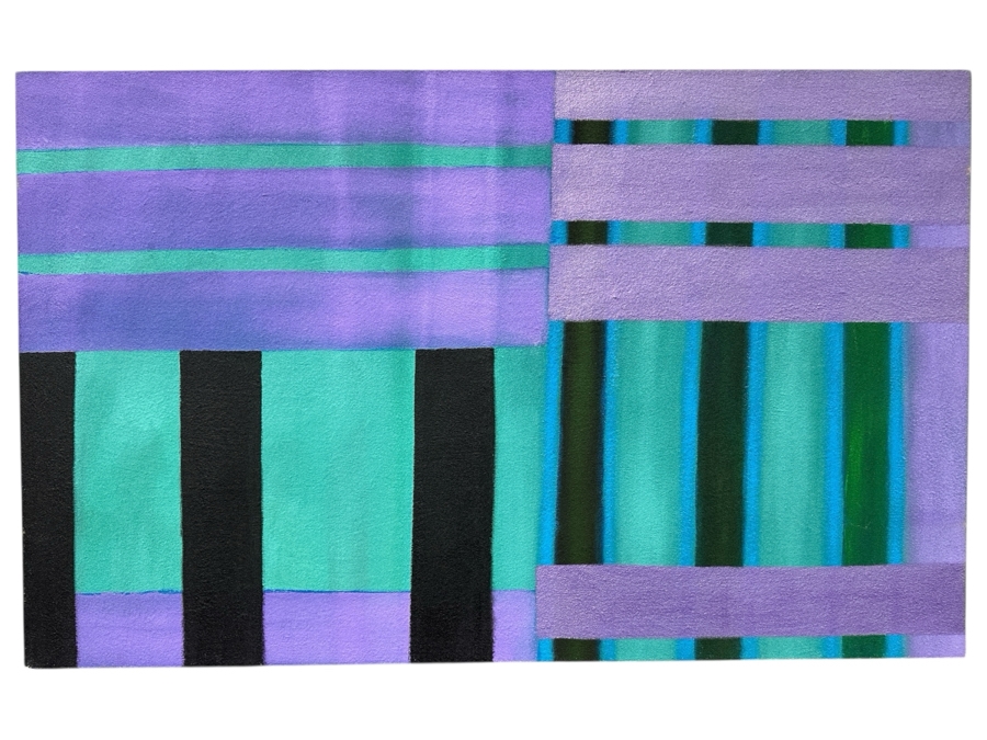 Gerrit Greve (1948-2024, Cardiff by the Sea, CA) Original Acrylic Sand Painting On Canvas Titled 'Fantasy Christmas' Signed Verso 72' X 45' Estimate $3,240 - $4,050 [Photo 1]