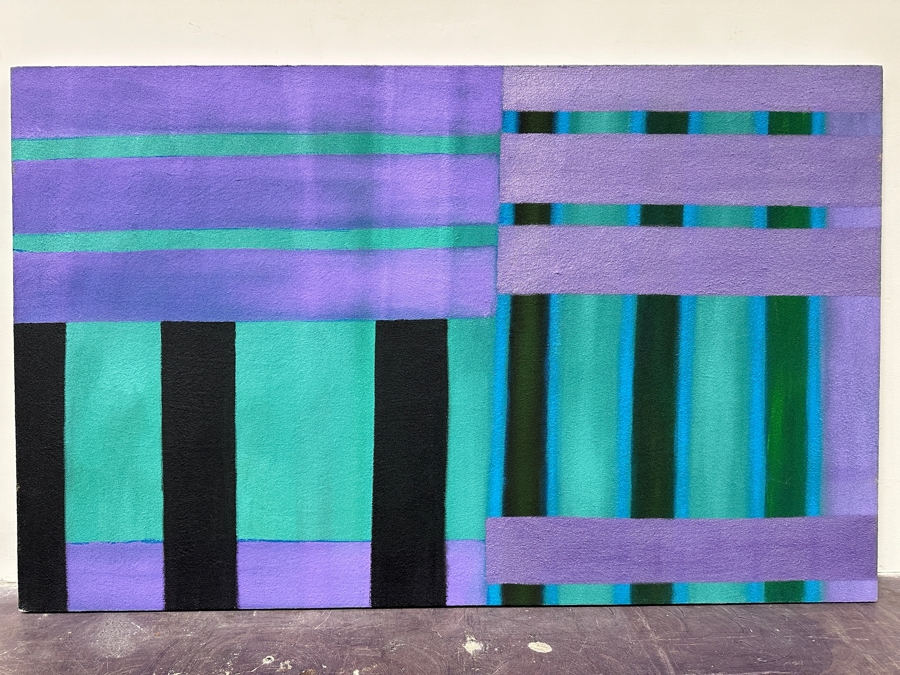 Gerrit Greve (1948-2024, Cardiff by the Sea, CA) Original Acrylic Sand Painting On Canvas Titled 'Fantasy Christmas' Signed Verso 72' X 45' Estimate $3,240 - $4,050 [Photo 2]