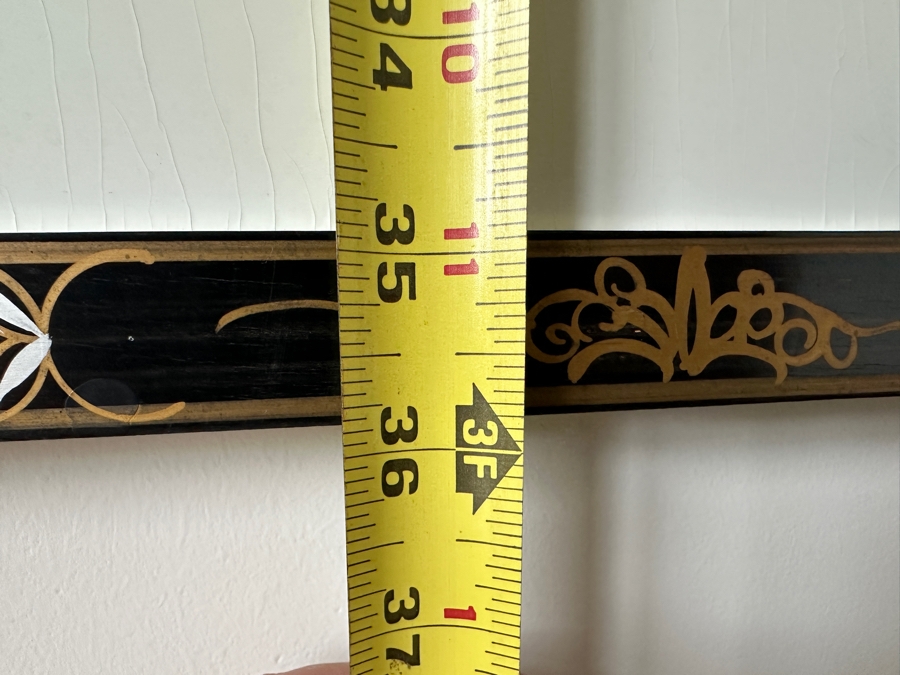 Just Added - Vintage Asian Set Of Four Wooden Panels With Applied Figures - Each Panel Measures 12 X 35 [Photo 12]