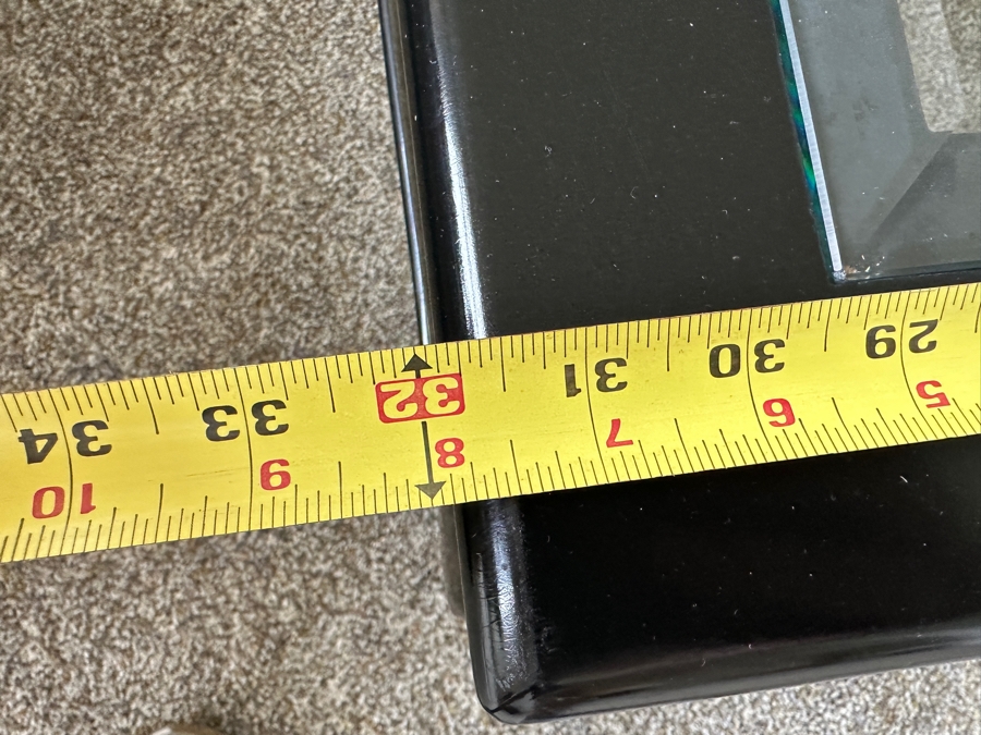 Just Added - Vintage Chinoiserie Wooden Lacquer Glass Top Coffee Table 32 X 59 X 16H [Photo 5]