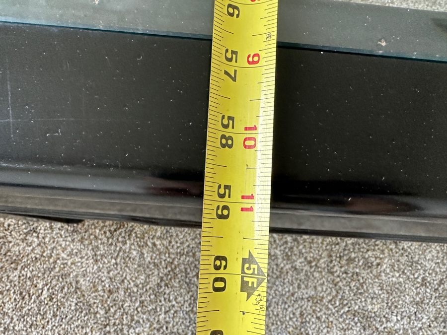 Just Added - Vintage Chinoiserie Wooden Lacquer Glass Top Coffee Table 32 X 59 X 16H [Photo 6]