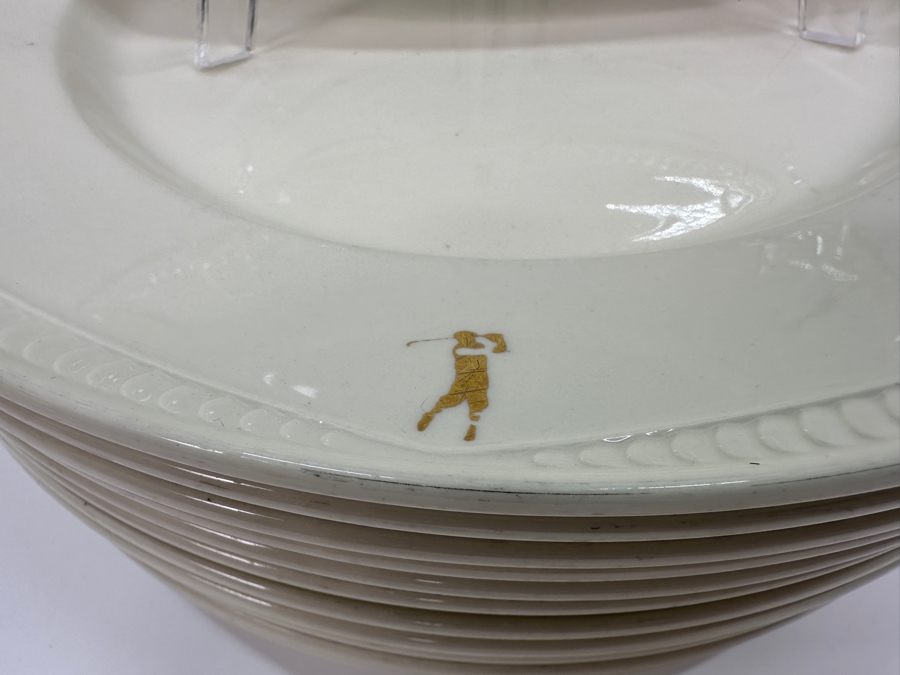 Just Added - (14) 11.75'R Dinner Plates With Golfer On Rim By Steelite International Made In England [Photo 4]