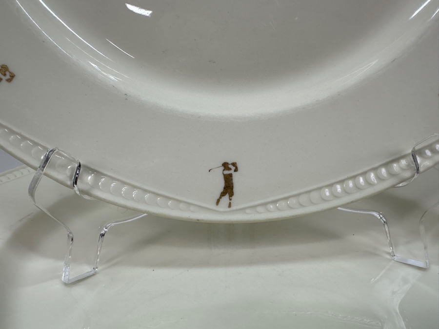 Just Added - (14) 11.75'R Dinner Plates With Golfer On Rim By Steelite International Made In England [Photo 5]