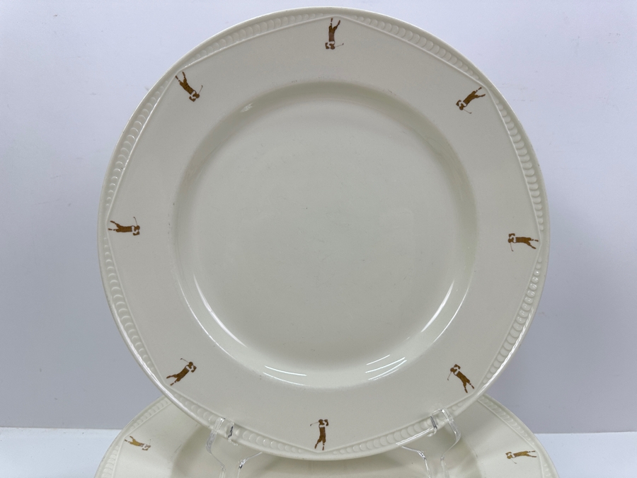 Just Added - (14) 11.75'R Dinner Plates With Golfer On Rim By Steelite International Made In England [Photo 3]