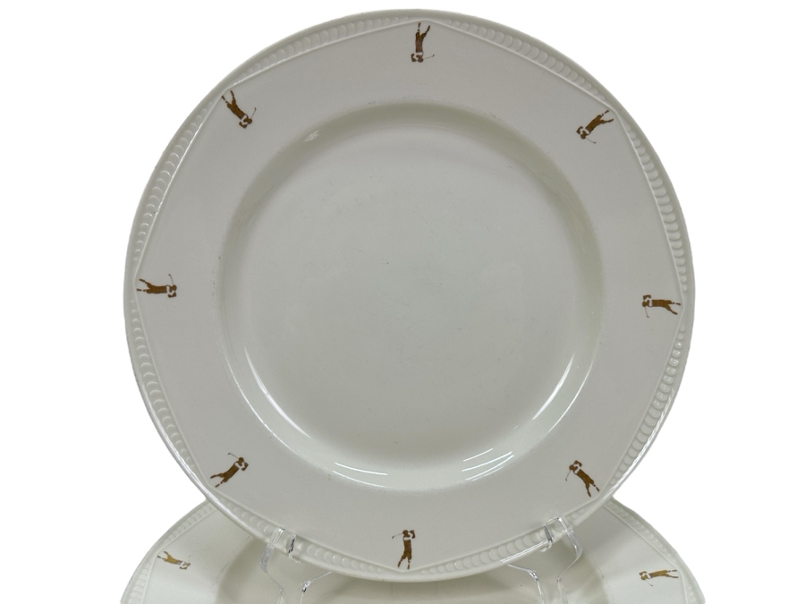 Just Added - (14) 11.75'R Dinner Plates With Golfer On Rim By Steelite International Made In England [Photo 1]