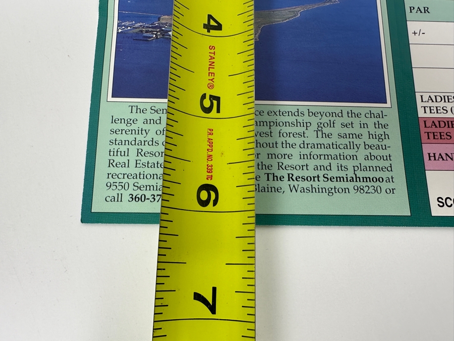 Just Added - Arnold Palmer Autographed Golf Score Card From The Resort Semiahmoo Golf Course In Blaine, WA 12' X 6' [Photo 10]